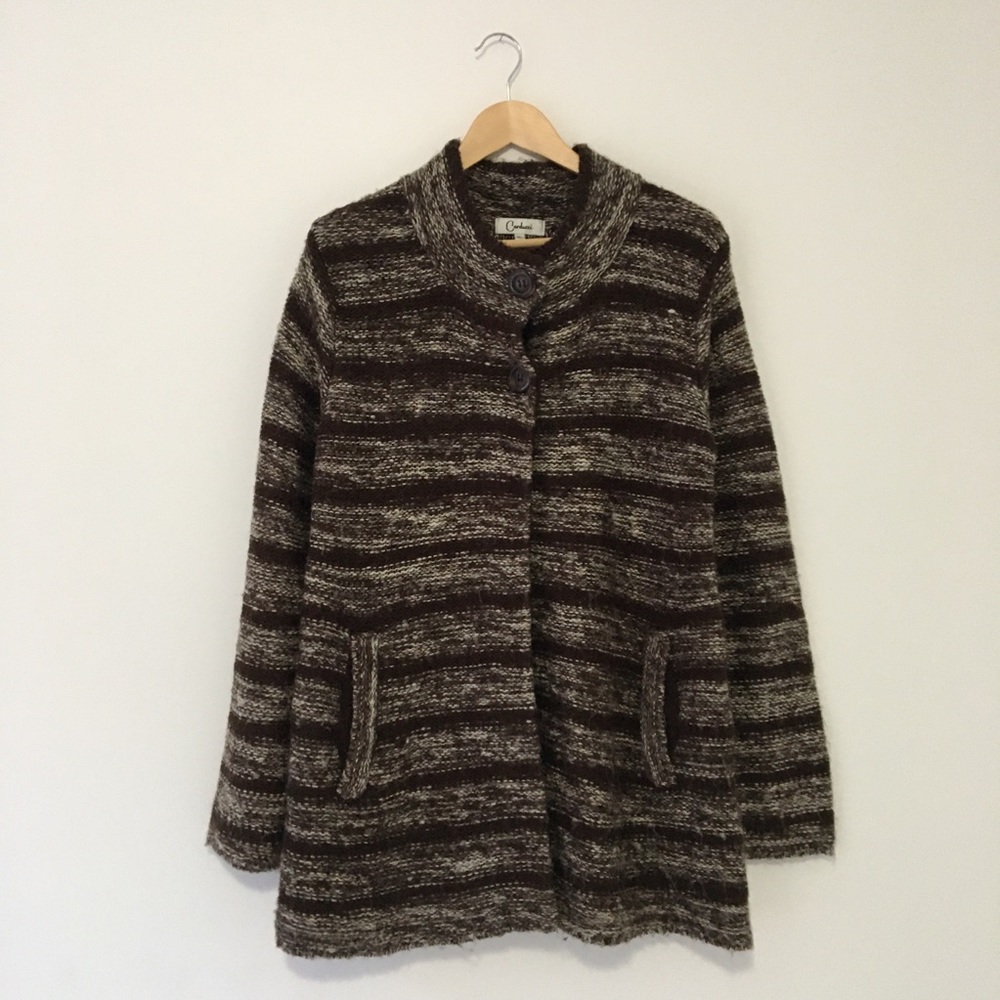 Sweater jacket with pockets Brown Size XL
